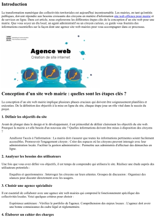 Conception d’un site web mairie : quelles sont les étapes clés ?