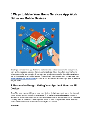 6 Ways to Make Your Home Services App Work Better on Mobile Devices