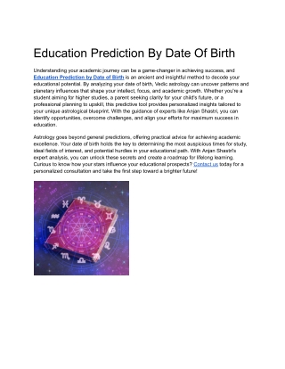 education prediction by date of birth