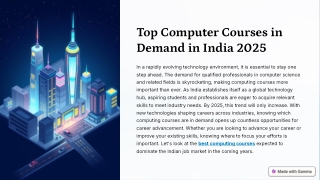 Top Computer Courses in Demand in India 2025