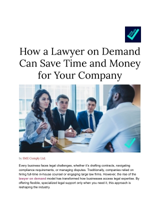 How a Lawyer on Demand Can Save Time and Money for Your Company