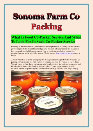 What Is Food Co-Packer Service And What To Look For In Such Co-Packer Service