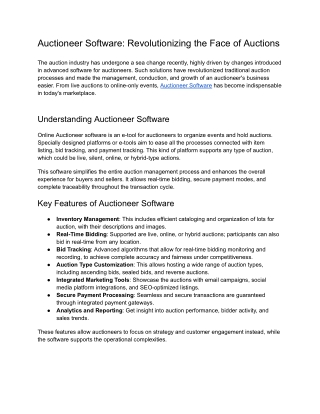 auctioneer software revolutionizing the face
