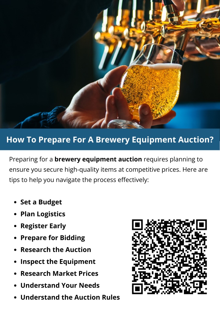 how to prepare for a brewery equipment auction