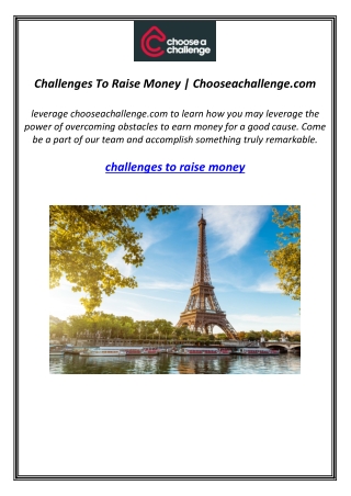 Challenges To Raise Money | Chooseachallenge.com