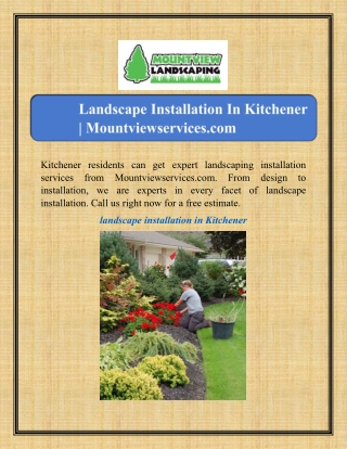 Landscape Installation In Kitchener | Mountviewservices.com