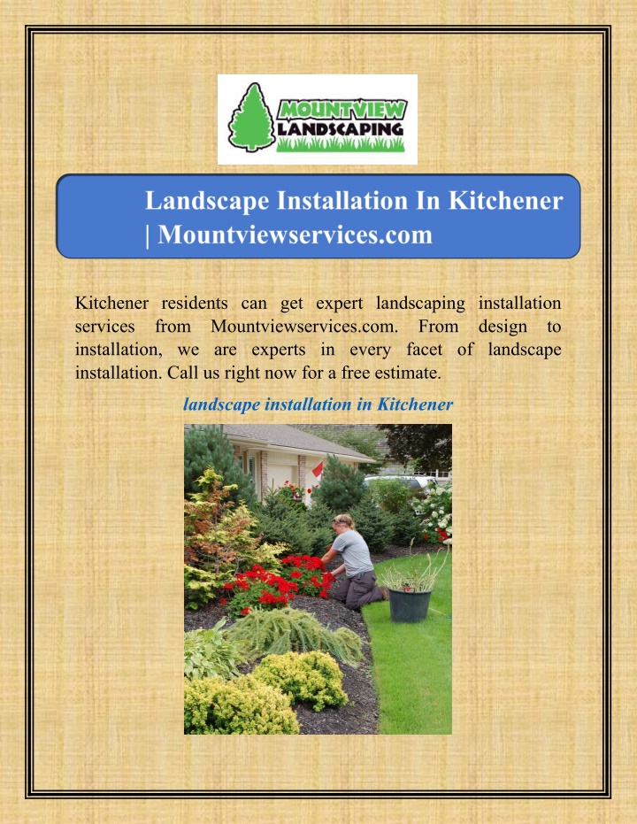 kitchener residents can get expert landscaping