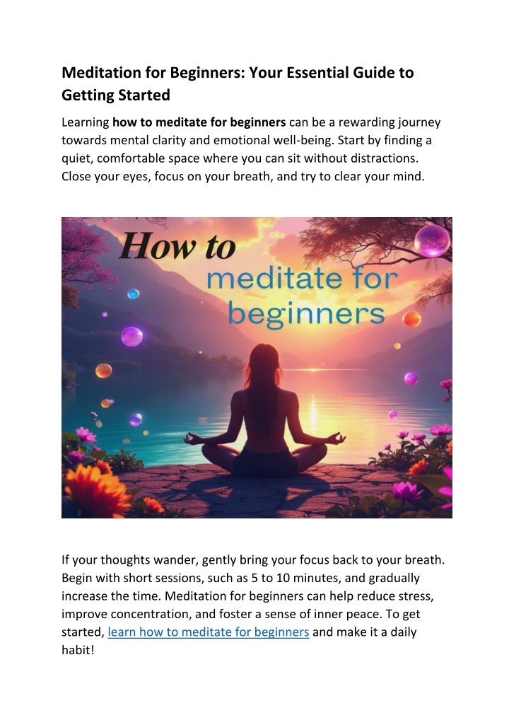 meditation for beginners your essential guide