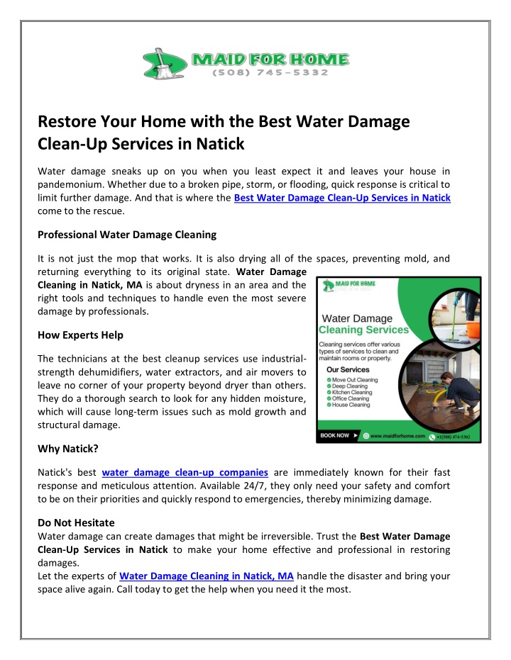 restore your home with the best water damage