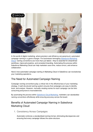 Automated Campaign Naming in Salesforce Marketing Cloud