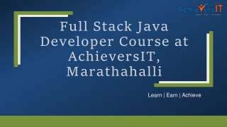 Full Stack Java Developer Course at AchieversIT,