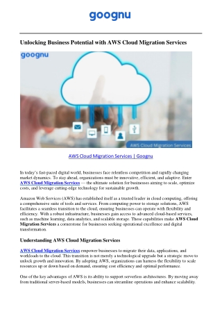 unlocking business potential with aws cloud