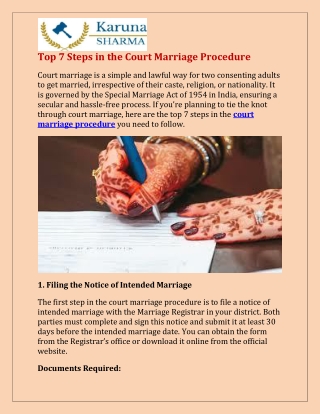 Top 7 Steps in the Court Marriage Procedure