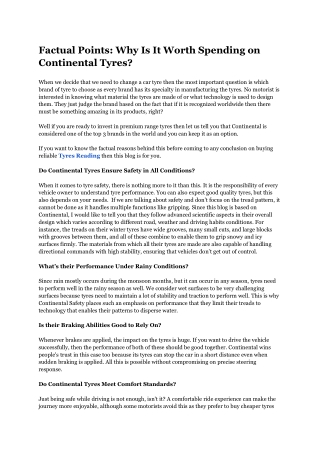 Factual Points_ Why Is It Worth Spending on Continental Tyres