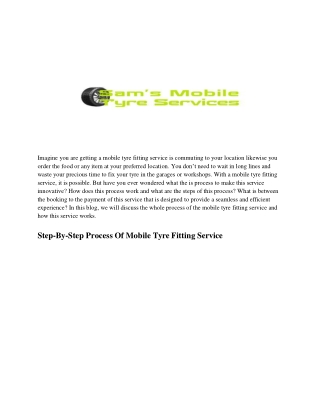 What Is The Process Of Mobile Tyre Fitting Service_