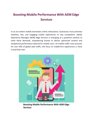 Boosting Mobile Performance With AEM Edge Services