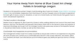 Your Home Away from Home at Blue Coast Inn cheap hotels in brookings oregon