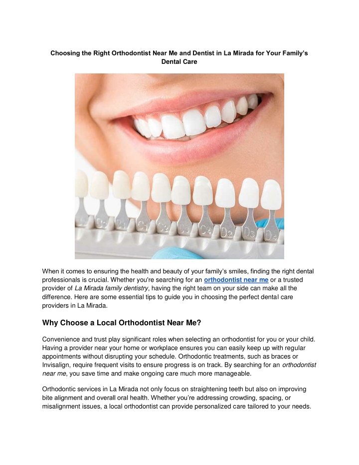 choosing the right orthodontist near