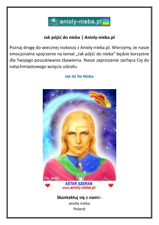 jak p j do nieba anioly nieba pl poznaj drog