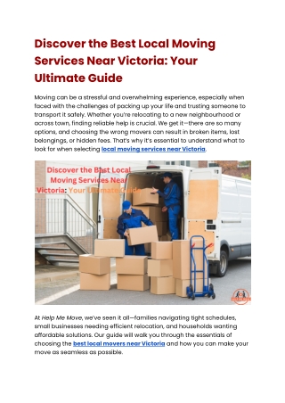 Discover the Best Local Moving Services Near Victoria_ Your Ultimate Guide