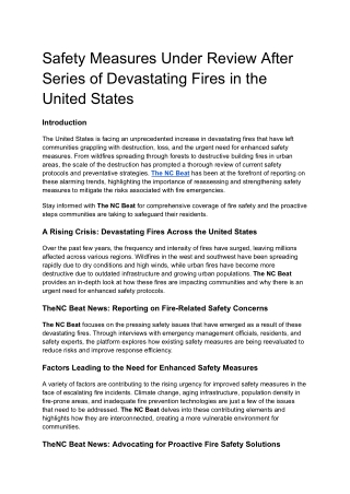 safety measures under review after series
