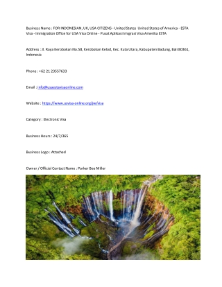 FOR INDONESIAN, UK, USA CITIZENS - United States  United States of America - EST