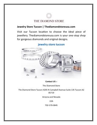 Jewelry Store Tucson  Thediamondstoreusa.com