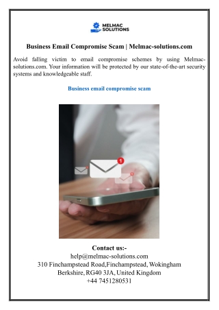 Business Email Compromise Scam  Melmac-solutions