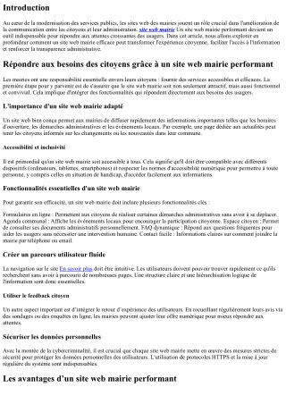 Répondre aux besoins des citoyens grâce à un site web mairie performant
