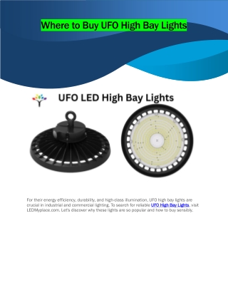 Where to Buy UFO High Bay Lights