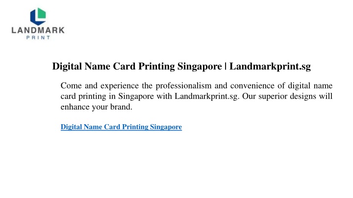 digital name card printing singapore