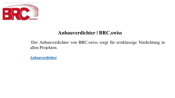 anbauverdichter brc swiss