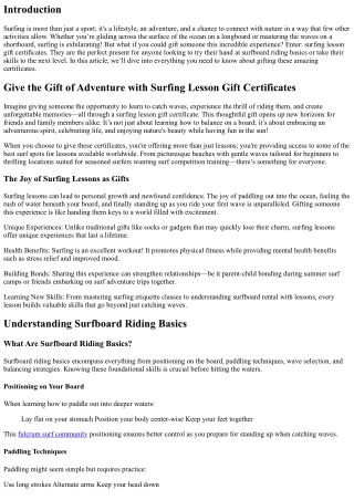 Give the Gift of Adventure with Surfing Lesson Gift Certificates