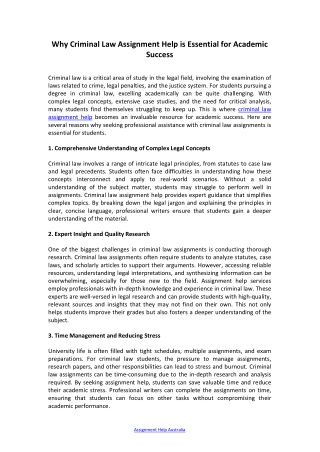 why criminal law assignment help is essential