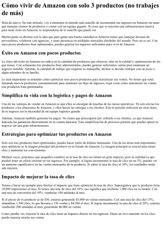 Cómo vivir de Amazon con solo 3 productos (no trabajes de más)