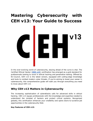 mastering ceh v13 your guide to success