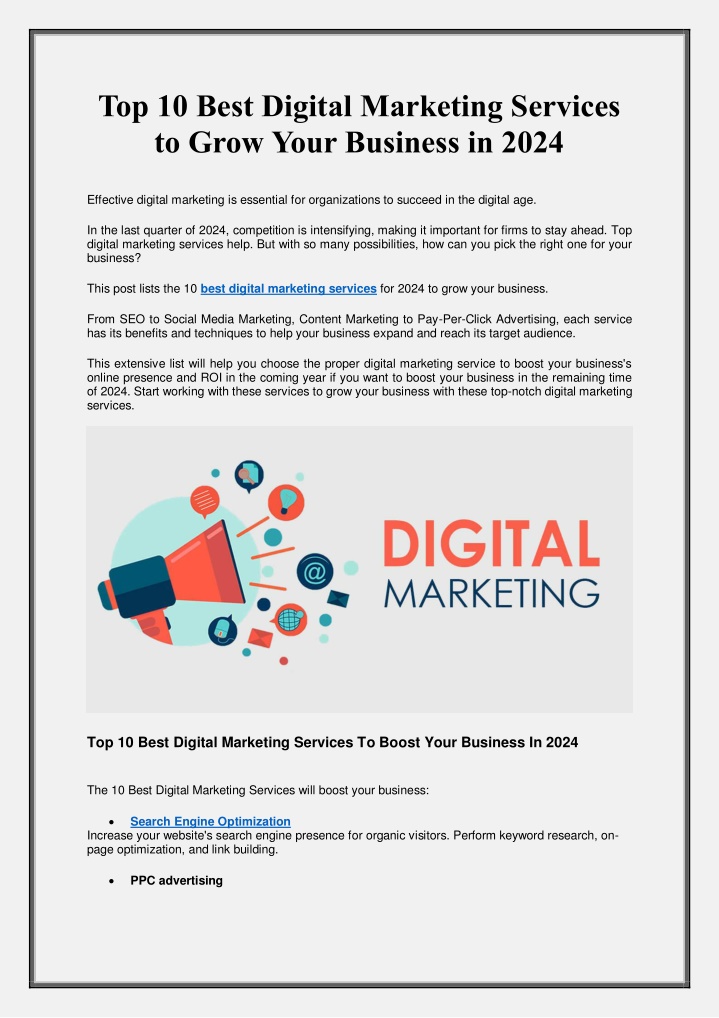 top 10 best digital marketing services to grow