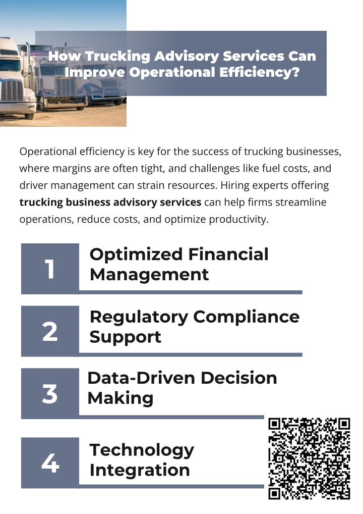 how trucking advisory services can improve