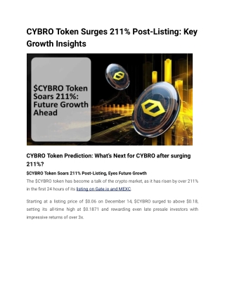 cybro token surges 211 post listing key growth