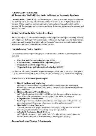 for immediate release ab technologies the best