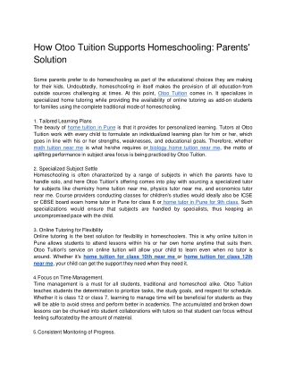 How Otoo Tuition Supports Homeschooling_ Parents' Solution