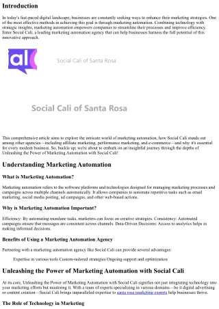 Unleashing the Power of Marketing Automation with Social Cali