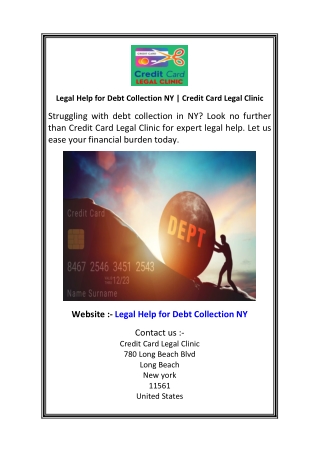 Legal Help for Debt Collection NY  Credit Card Legal Clinic