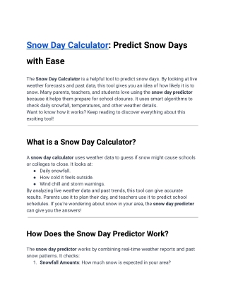 snow day calculator predict snow days