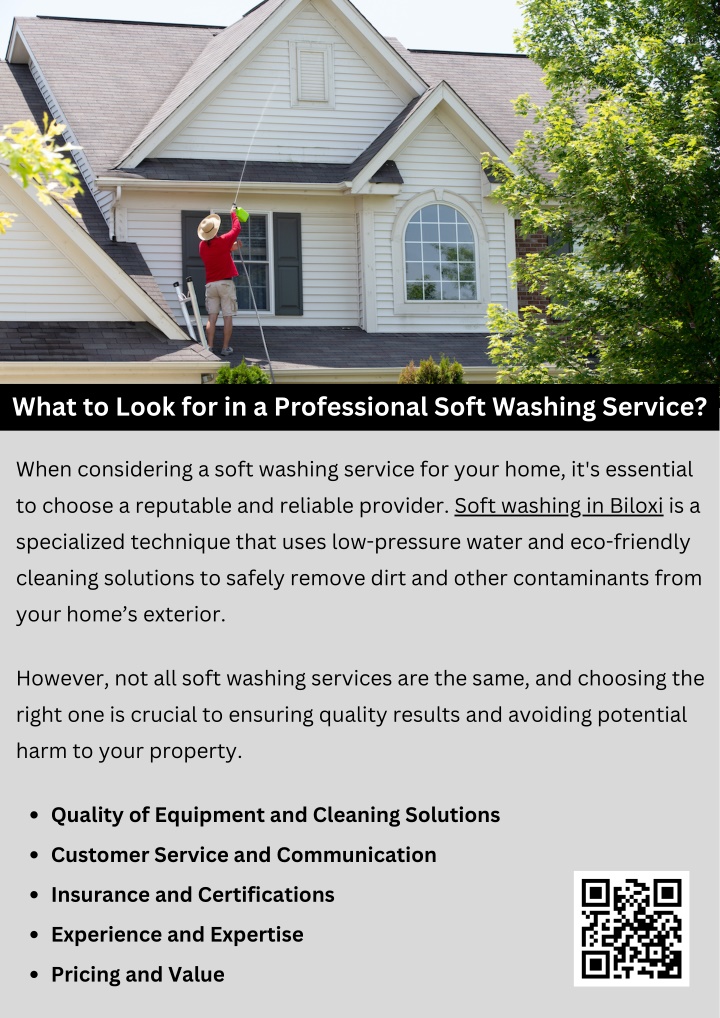 what to look for in a professional soft washing