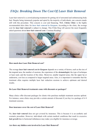 FAQs: Breaking Down The Cost Of Laser Hair Removal