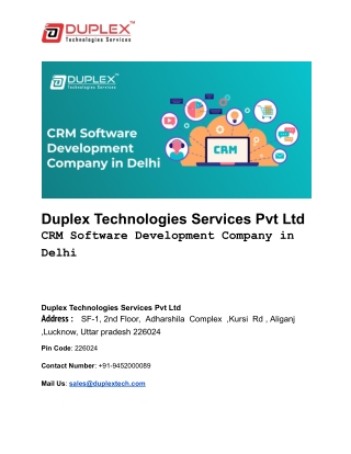 duplex technologies services pvt ltd crm software