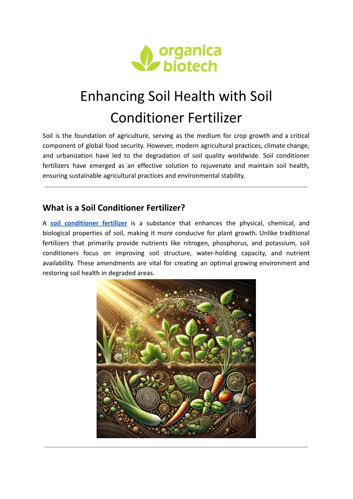 enhancing soil health with soil conditioner