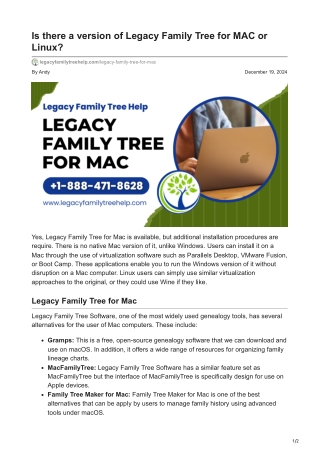 is there a version of legacy family tree