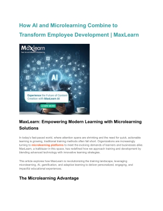 how ai and microlearning combine to
